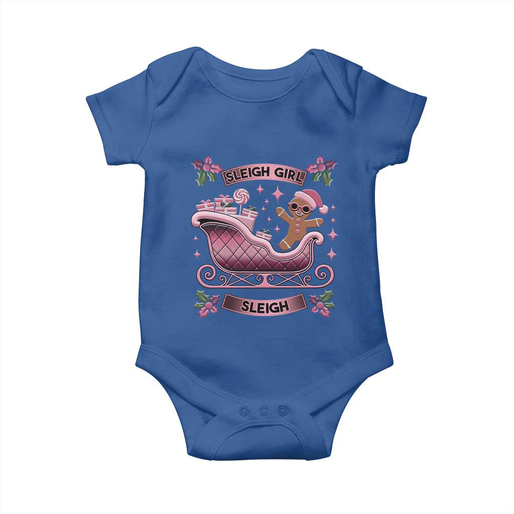 Groovy Pink Christmas Gingerbrad Baby Onesie Sleigh Girl Sleigh Festive Xmas Holiday Girls
