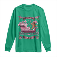 Groovy Pink Christmas Gingerbrad Long Sleeve Shirt Sleigh Girl Sleigh Festive Xmas Holiday Girls