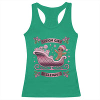 Groovy Pink Christmas Gingerbrad Racerback Tank Top Sleigh Girl Sleigh Festive Xmas Holiday Girls
