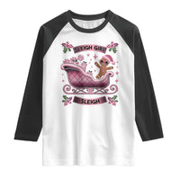 Groovy Pink Christmas Gingerbrad Raglan Shirt Sleigh Girl Sleigh Festive Xmas Holiday Girls
