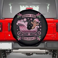 Groovy Pink Christmas Gingerbrad Spare Tire Cover Sleigh Girl Sleigh Festive Xmas Holiday Girls