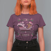 Groovy Pink Christmas Gingerbrad T Shirt For Women Sleigh Girl Sleigh Festive Xmas Holiday Girls - Wonder Print Shop