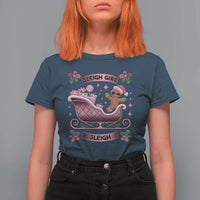 Groovy Pink Christmas Gingerbrad T Shirt For Women Sleigh Girl Sleigh Festive Xmas Holiday Girls - Wonder Print Shop
