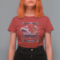 Groovy Pink Christmas Gingerbrad T Shirt For Women Sleigh Girl Sleigh Festive Xmas Holiday Girls - Wonder Print Shop
