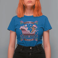 Groovy Pink Christmas Gingerbrad T Shirt For Women Sleigh Girl Sleigh Festive Xmas Holiday Girls - Wonder Print Shop