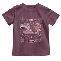 Groovy Pink Christmas Gingerbrad Toddler T Shirt Sleigh Girl Sleigh Festive Xmas Holiday Girls