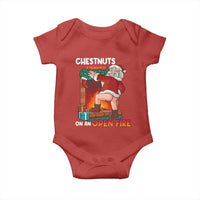 Funny Naughty Santa Baby Onesie Chestnuts Roasting On An Open Fire Dirty Food Pun Xmas Joke