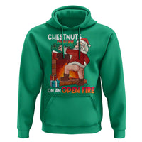 Funny Naughty Santa Hoodie Chestnuts Roasting On An Open Fire Dirty Food Pun Xmas Joke