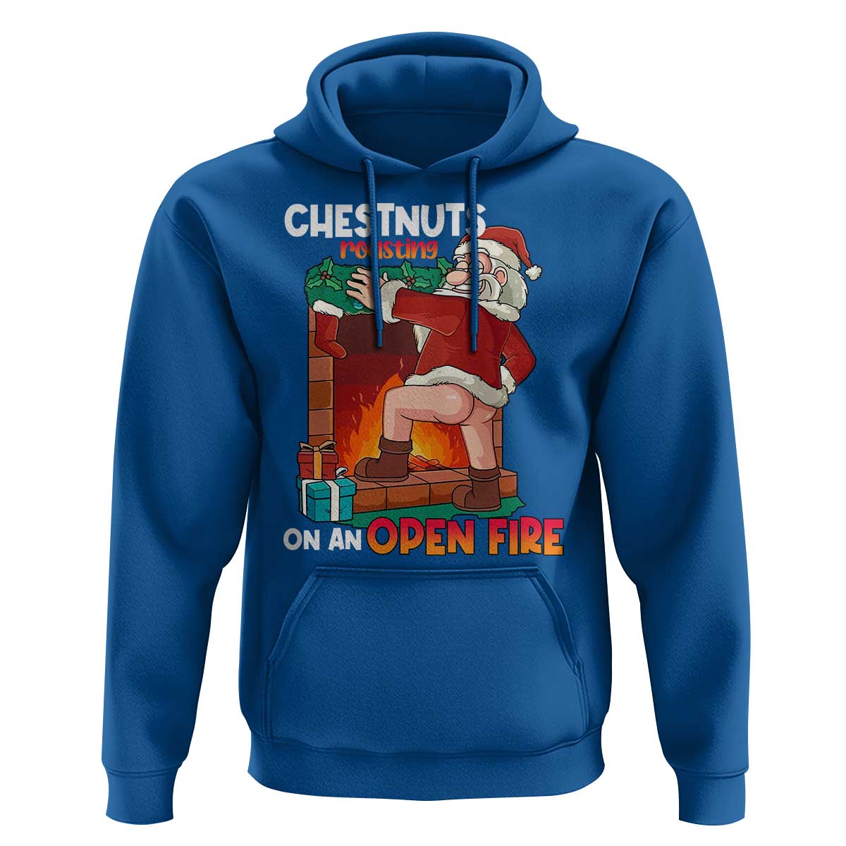 Funny Naughty Santa Hoodie Chestnuts Roasting On An Open Fire Dirty Food Pun Xmas Joke
