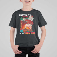 Funny Naughty Santa T Shirt For Kid Chestnuts Roasting On An Open Fire Dirty Food Pun Xmas Joke - Wonder Print Shop