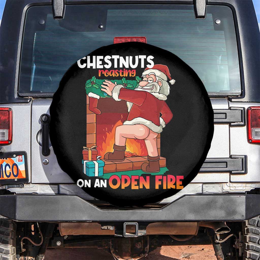 Funny Naughty Santa Spare Tire Cover Chestnuts Roasting On An Open Fire Dirty Food Pun Xmas Joke