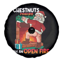 Funny Naughty Santa Spare Tire Cover Chestnuts Roasting On An Open Fire Dirty Food Pun Xmas Joke