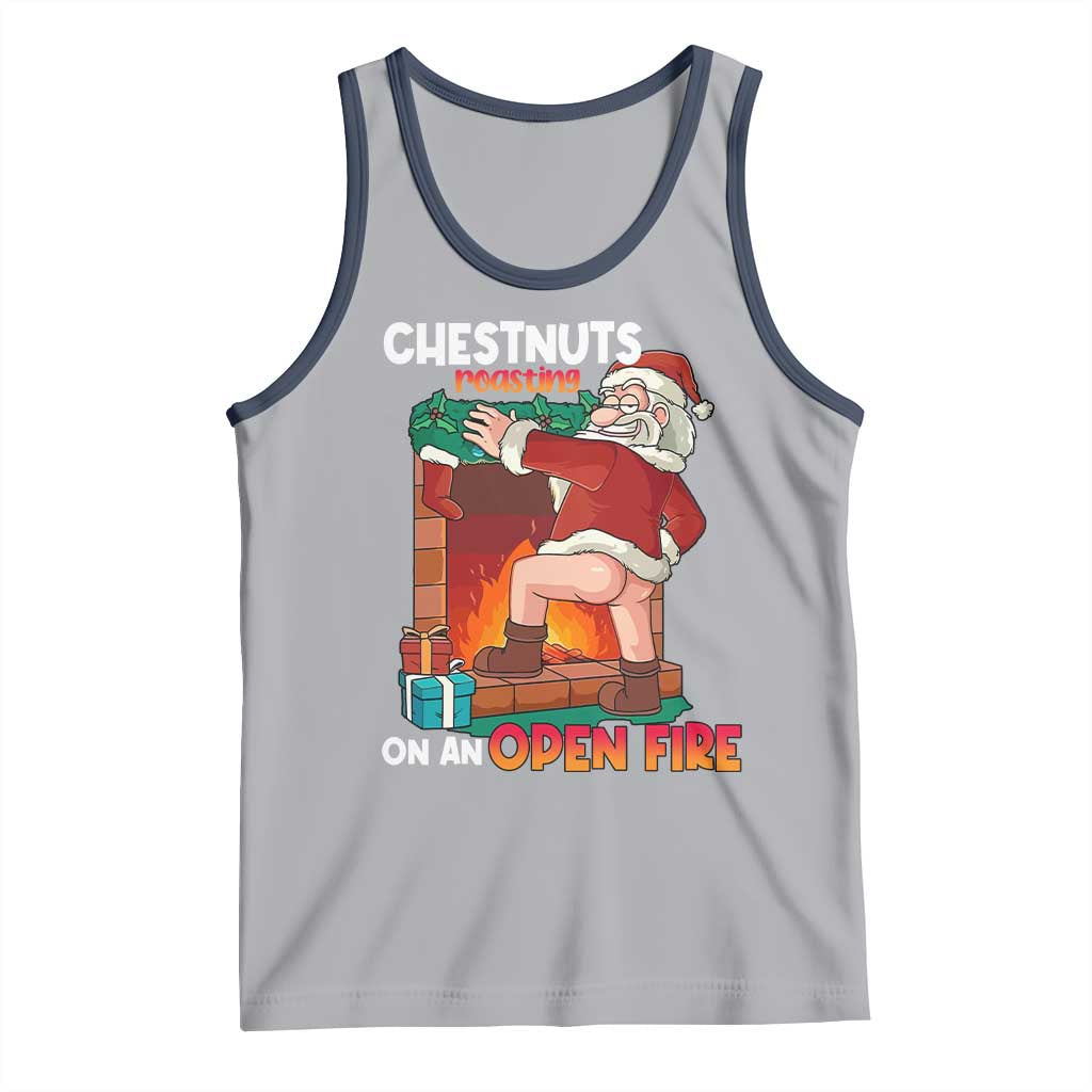 Funny Naughty Santa Tank Top Chestnuts Roasting On An Open Fire Dirty Food Pun Xmas Joke