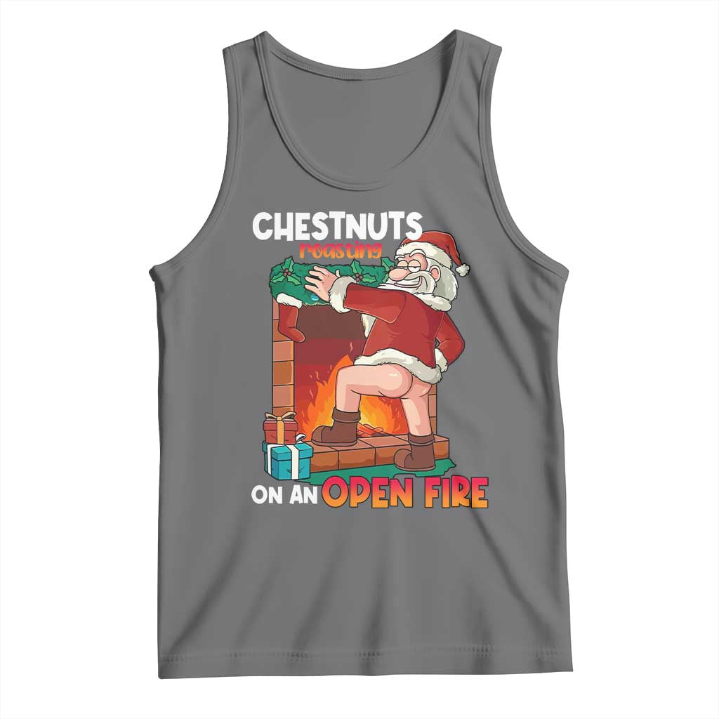 Funny Naughty Santa Tank Top Chestnuts Roasting On An Open Fire Dirty Food Pun Xmas Joke