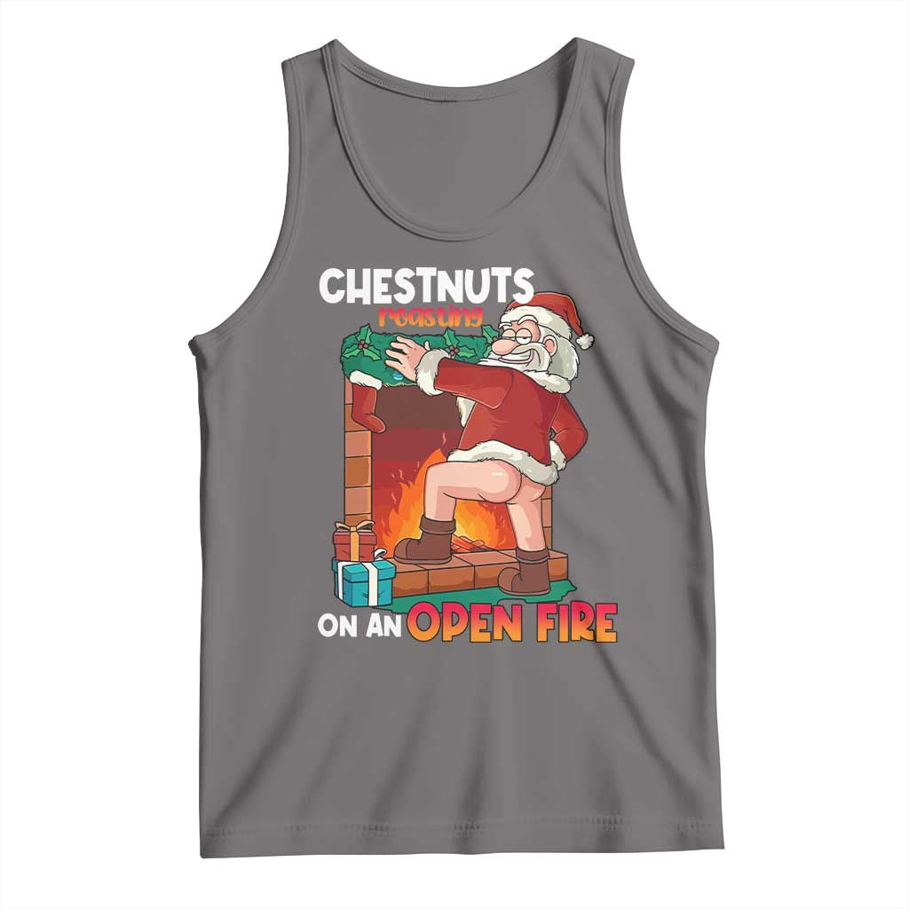 Funny Naughty Santa Tank Top Chestnuts Roasting On An Open Fire Dirty Food Pun Xmas Joke