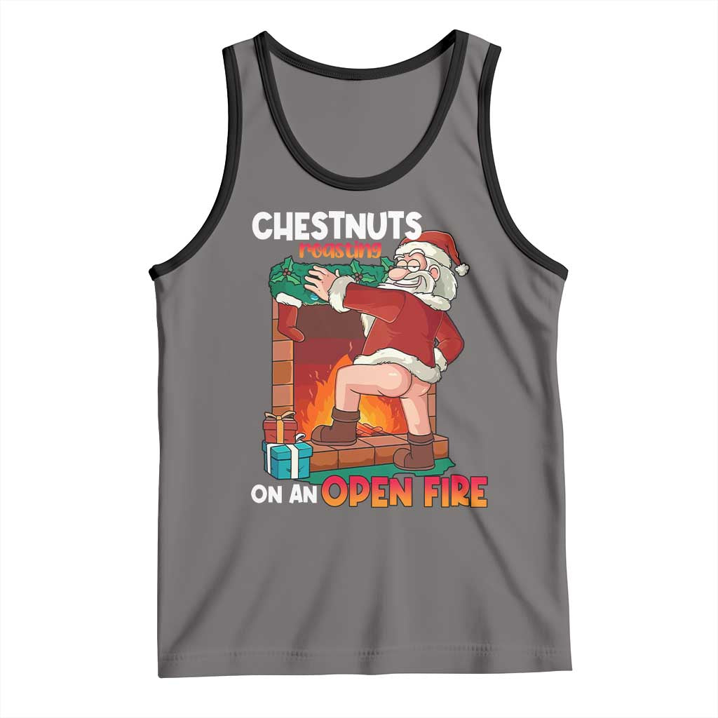 Funny Naughty Santa Tank Top Chestnuts Roasting On An Open Fire Dirty Food Pun Xmas Joke