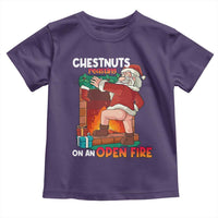 Funny Naughty Santa Toddler T Shirt Chestnuts Roasting On An Open Fire Dirty Food Pun Xmas Joke