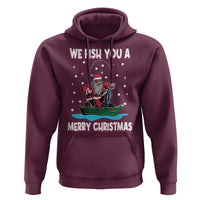 Santa Christmas Boat Fishing Hoodie We Fish You A Merry Xmas Fisherman