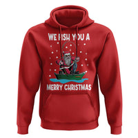 Santa Christmas Boat Fishing Hoodie We Fish You A Merry Xmas Fisherman
