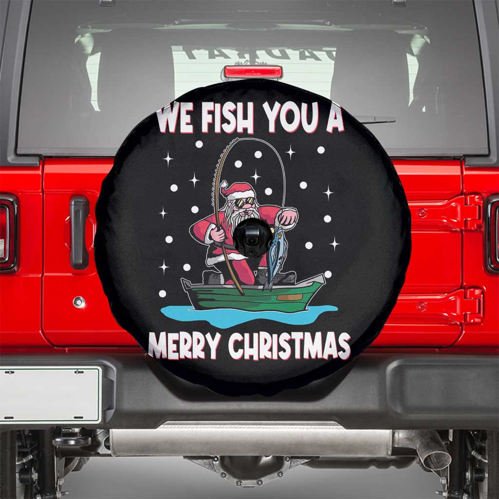 Santa Christmas Boat Fishing Spare Tire Cover We Fish You A Merry Xmas Fisherman