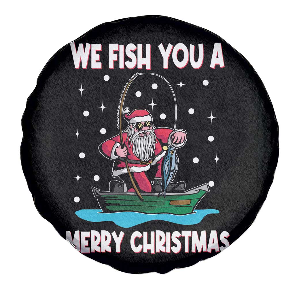 Santa Christmas Boat Fishing Spare Tire Cover We Fish You A Merry Xmas Fisherman