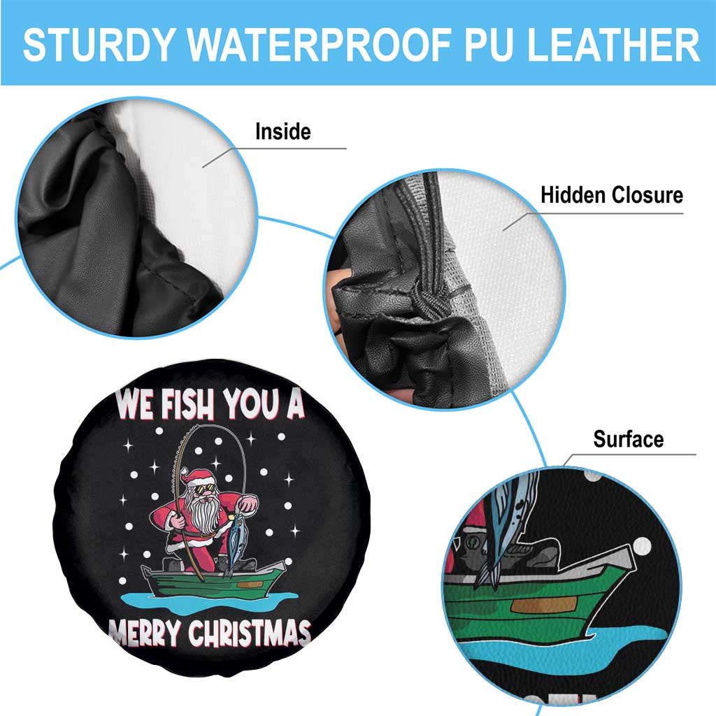 Santa Christmas Boat Fishing Spare Tire Cover We Fish You A Merry Xmas Fisherman