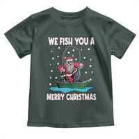 Santa Christmas Boat Fishing Toddler T Shirt We Fish You A Merry Xmas Fisherman