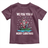 Santa Christmas Boat Fishing Toddler T Shirt We Fish You A Merry Xmas Fisherman