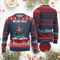 Santa Xmas Boat Fishing Ugly Christmas Sweater We Fish You A Merry Xmas Fisherman - Wonder Print Shop