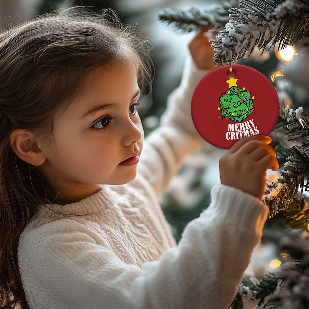 Xmas Gamer Christmas Ornament Merry Critmas D20 RPG Gaming Xmas Tree - Wonder Print Shop