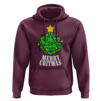 Christmas Gamer Hoodie Merry Critmas D20 RPG Gaming Xmas Tree