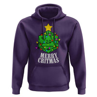 Christmas Gamer Hoodie Merry Critmas D20 RPG Gaming Xmas Tree