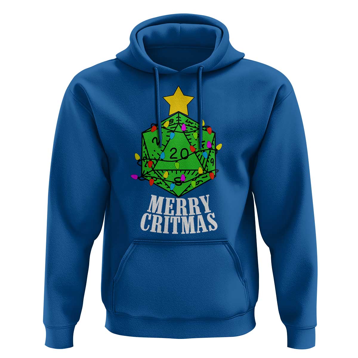 Christmas Gamer Hoodie Merry Critmas D20 RPG Gaming Xmas Tree