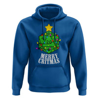 Christmas Gamer Hoodie Merry Critmas D20 RPG Gaming Xmas Tree