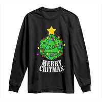 Christmas Gamer Long Sleeve Shirt Merry Critmas D20 RPG Gaming Xmas Tree