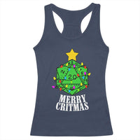 Christmas Gamer Racerback Tank Top Merry Critmas D20 RPG Gaming Xmas Tree