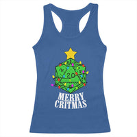 Christmas Gamer Racerback Tank Top Merry Critmas D20 RPG Gaming Xmas Tree