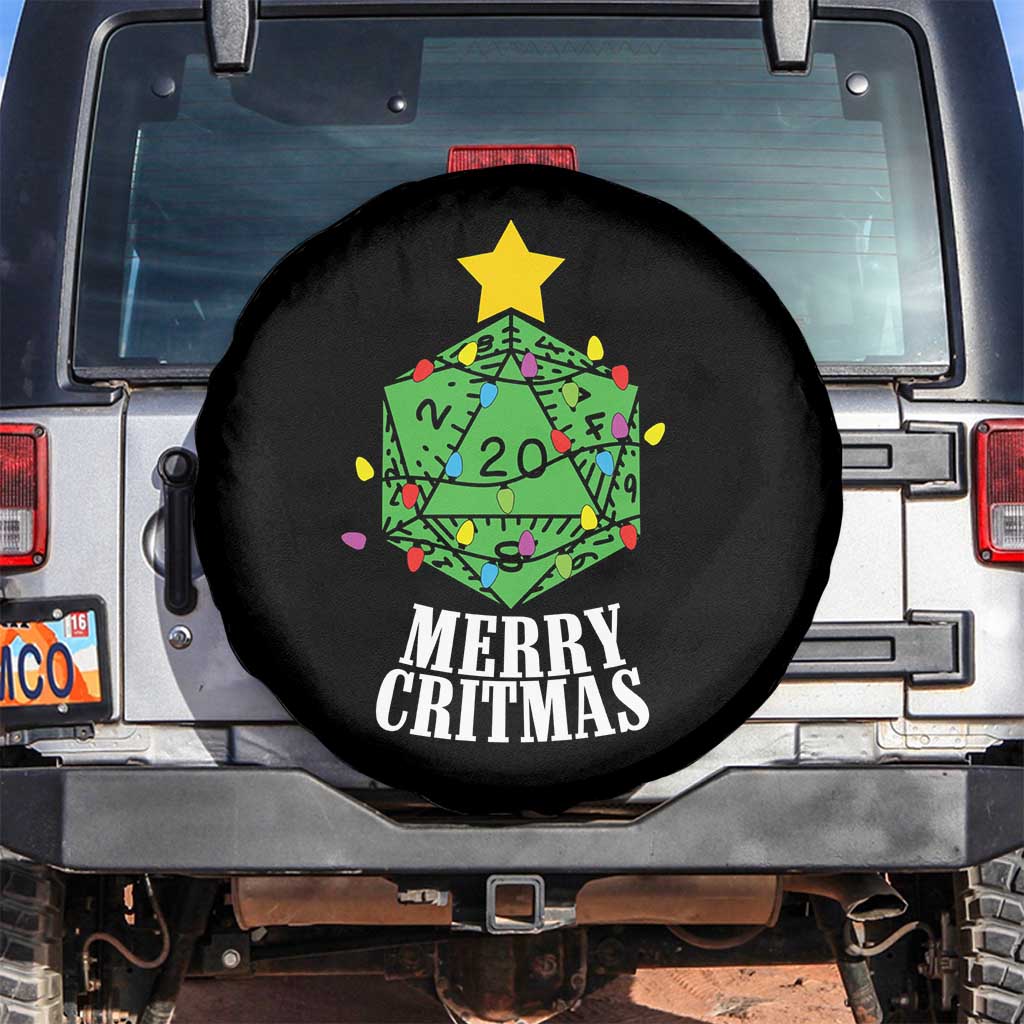 Christmas Gamer Spare Tire Cover Merry Critmas D20 RPG Gaming Xmas Tree