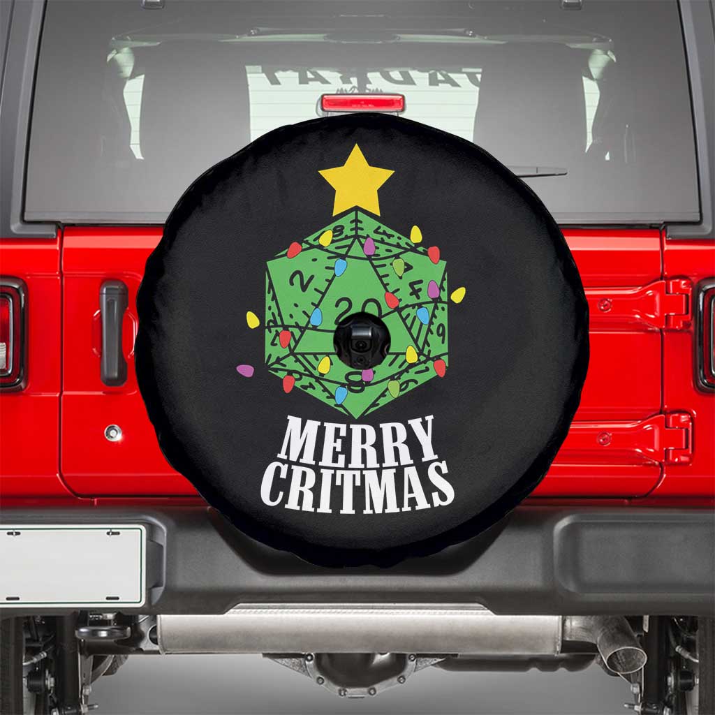 Christmas Gamer Spare Tire Cover Merry Critmas D20 RPG Gaming Xmas Tree