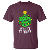 Christmas Gamer T Shirt Merry Critmas D20 RPG Gaming Xmas Tree - Wonder Print Shop
