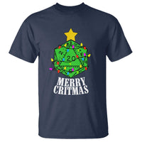Christmas Gamer T Shirt Merry Critmas D20 RPG Gaming Xmas Tree - Wonder Print Shop