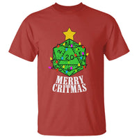 Christmas Gamer T Shirt Merry Critmas D20 RPG Gaming Xmas Tree - Wonder Print Shop