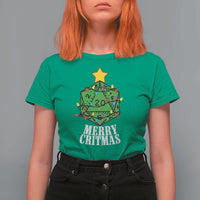 Christmas Gamer T Shirt For Women Merry Critmas D20 RPG Gaming Xmas Tree - Wonder Print Shop