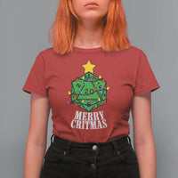 Christmas Gamer T Shirt For Women Merry Critmas D20 RPG Gaming Xmas Tree - Wonder Print Shop