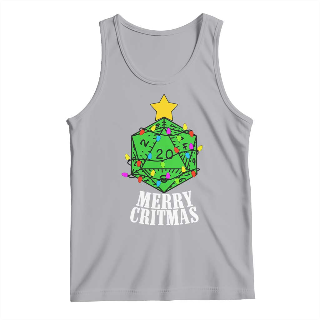 Christmas Gamer Tank Top Merry Critmas D20 RPG Gaming Xmas Tree