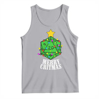 Christmas Gamer Tank Top Merry Critmas D20 RPG Gaming Xmas Tree