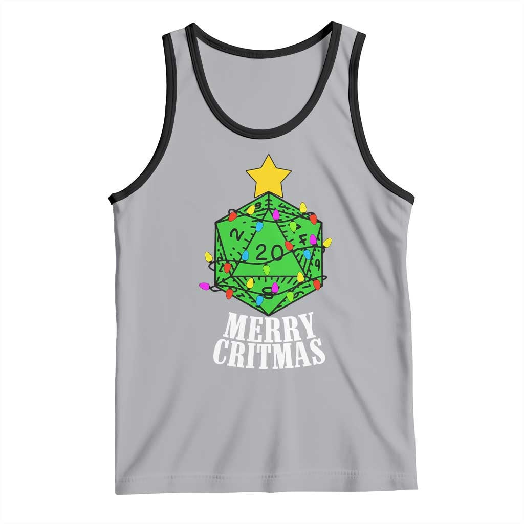 Christmas Gamer Tank Top Merry Critmas D20 RPG Gaming Xmas Tree