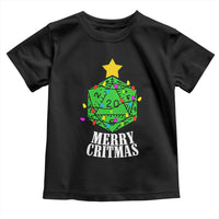 Christmas Gamer Toddler T Shirt Merry Critmas D20 RPG Gaming Xmas Tree