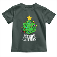 Christmas Gamer Toddler T Shirt Merry Critmas D20 RPG Gaming Xmas Tree