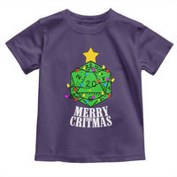 Christmas Gamer Toddler T Shirt Merry Critmas D20 RPG Gaming Xmas Tree